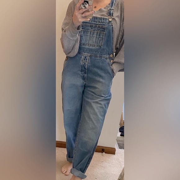 Vtg London Jean Classic Retro Denim Bib Suspender Overalls XS -S / Size 6 - Picture 10 of 11